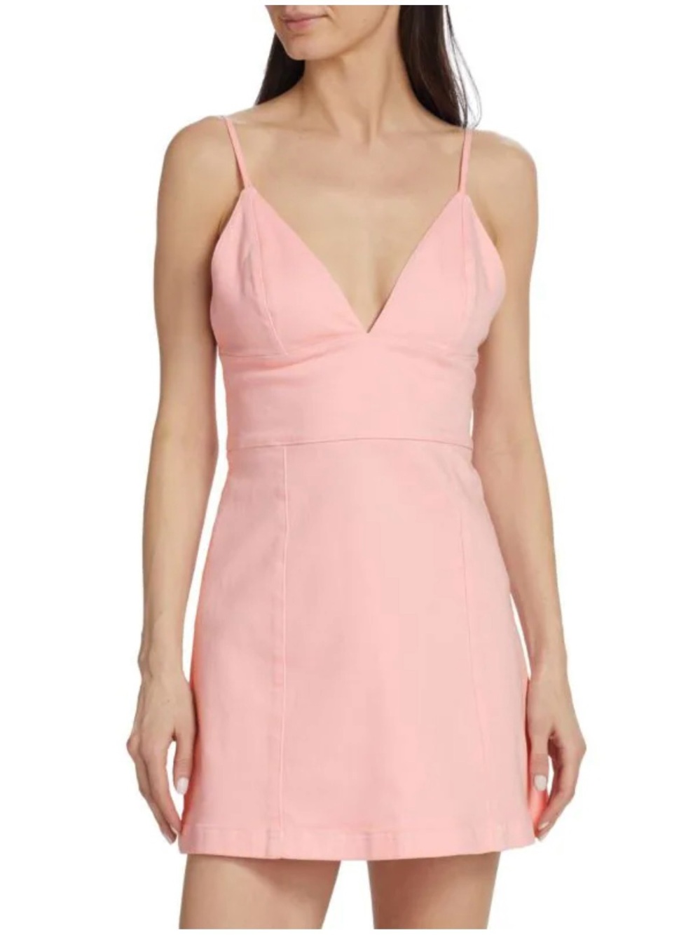 ALICE + OLIVIA Carli Denim Mini Dress, Petal/Pink, Size 10, NWT